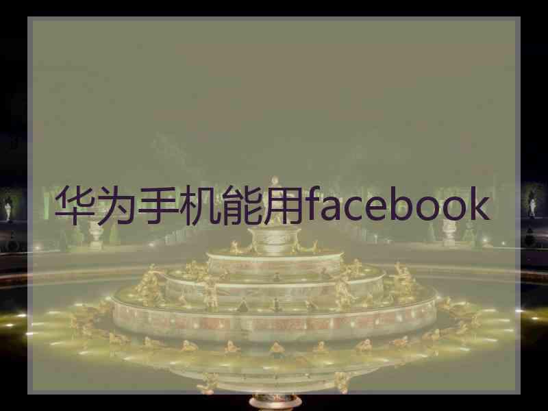 华为手机能用facebook