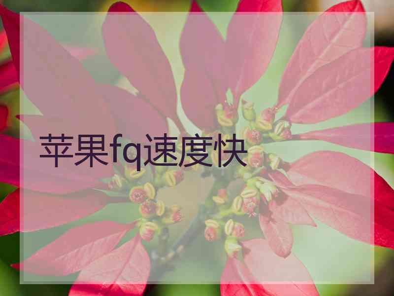 苹果fq速度快