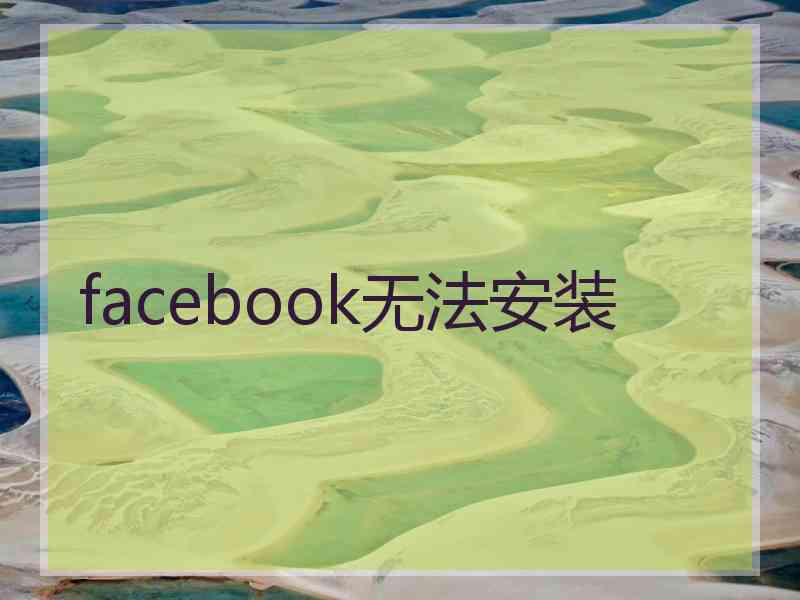 facebook无法安装