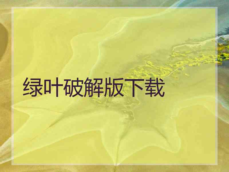 绿叶破解版下载